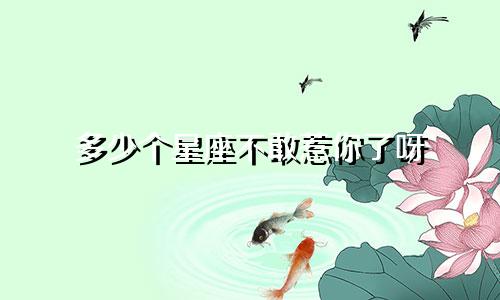 多少个星座不敢惹你了呀