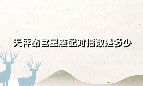 天秤命宫星座配对指数是多少