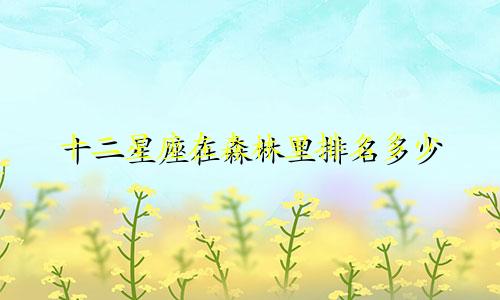 十二星座在森林里排名多少