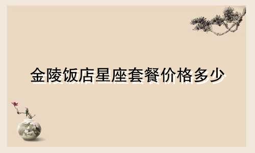 金陵饭店星座套餐价格多少