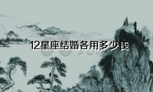 12星座结婚各用多少钱