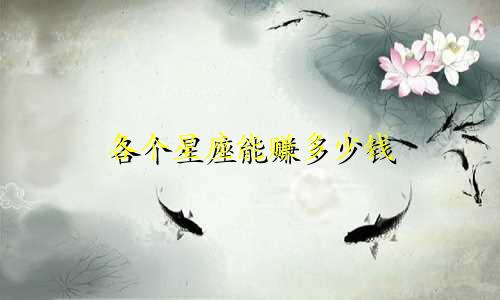 各个星座能赚多少钱