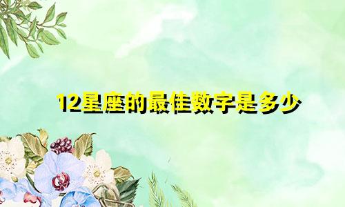12星座的最佳数字是多少