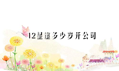 12星座多少岁开公司