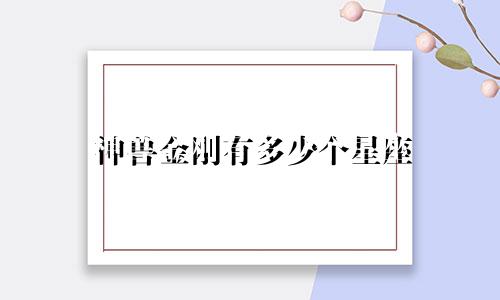 神兽金刚有多少个星座
