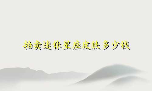 拍卖迷你星座皮肤多少钱