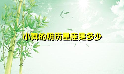 小舞的阴历星座是多少