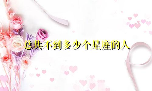总共不到多少个星座的人