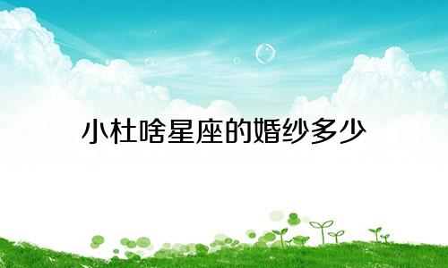 小杜啥星座的婚纱多少