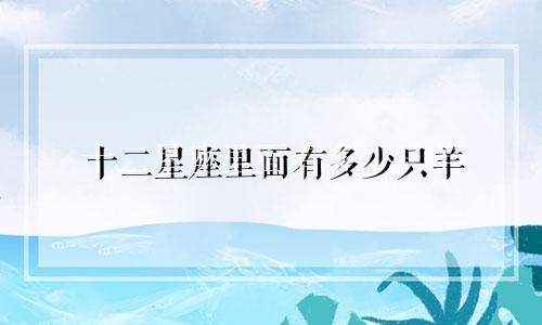 十二星座里面有多少只羊