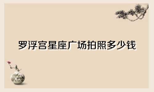 罗浮宫星座广场拍照多少钱