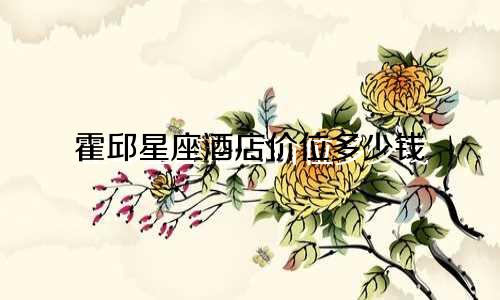 霍邱星座酒店价位多少钱