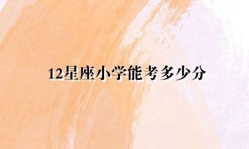 12星座小学能考多少分