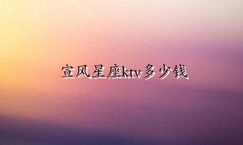 宣风星座ktv多少钱