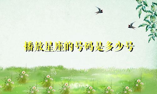 播放星座的号码是多少号