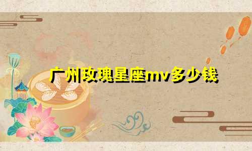 广州玫瑰星座mv多少钱