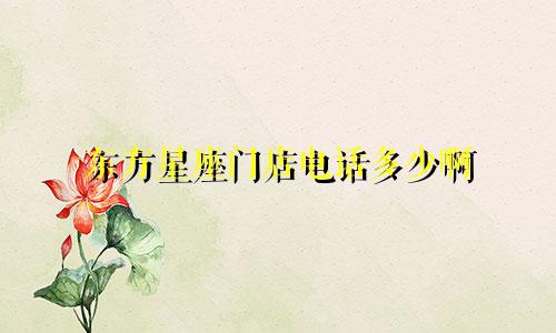 东方星座门店电话多少啊