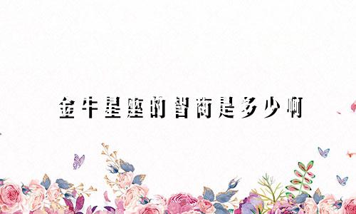 金牛星座的智商是多少啊