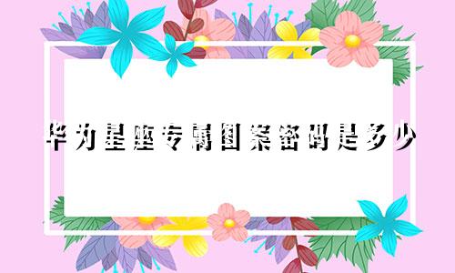 华为星座专属图案密码是多少