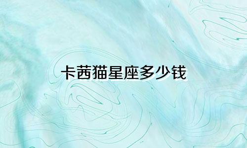 卡茜猫星座多少钱