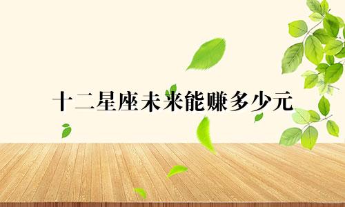 十二星座未来能赚多少元