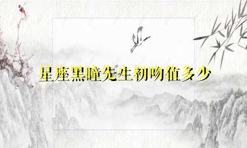 星座黑瞳先生初吻值多少