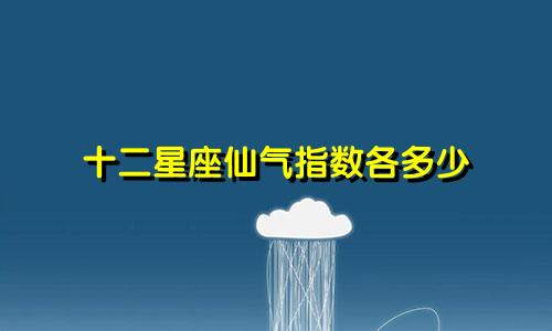 十二星座仙气指数各多少