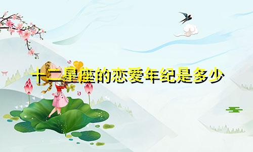 十二星座的恋爱年纪是多少