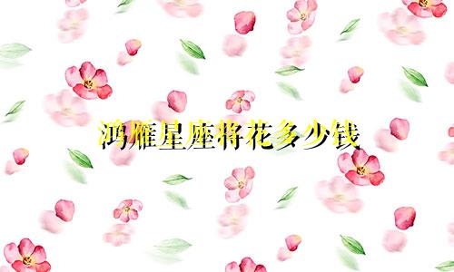 鸿雁星座将花多少钱