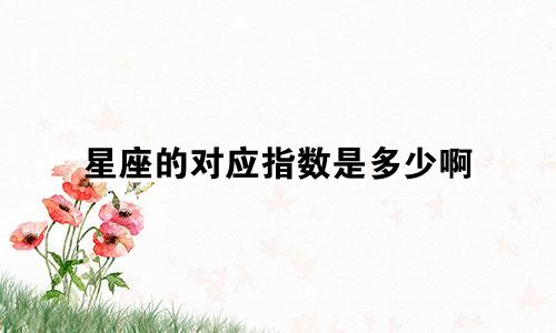 星座的对应指数是多少啊