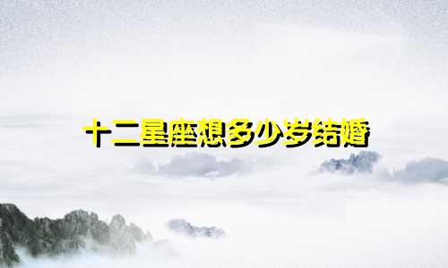 十二星座想多少岁结婚