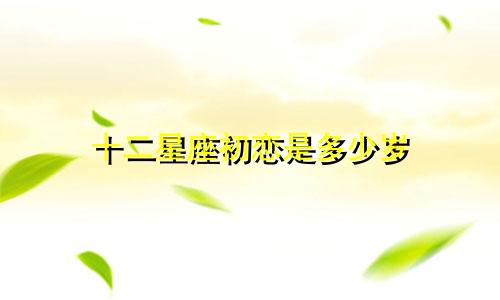 十二星座初恋是多少岁