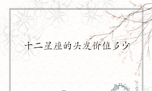 十二星座的头发价值多少