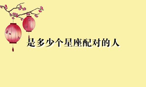 是多少个星座配对的人