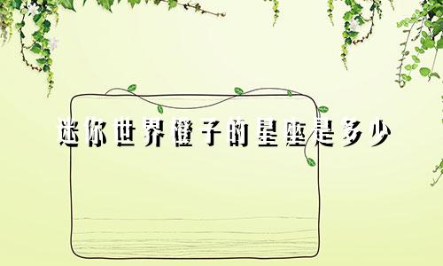 迷你世界橙子的星座是多少