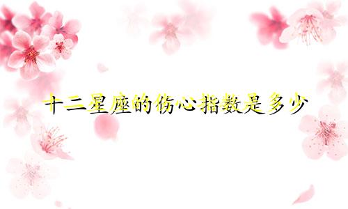 十二星座的伤心指数是多少