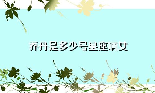 乔丹是多少号星座啊女