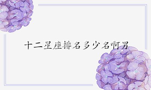 十二星座排名多少名啊男