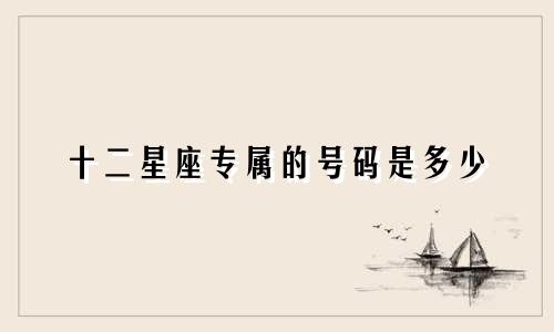 十二星座专属的号码是多少