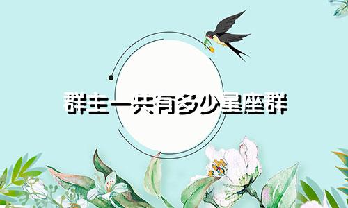 群主一共有多少星座群