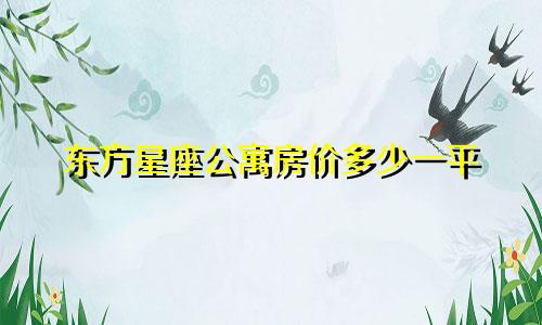 东方星座公寓房价多少一平