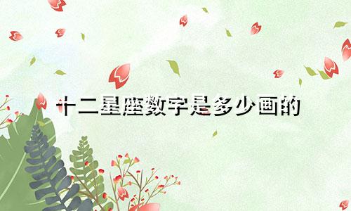 十二星座数字是多少画的