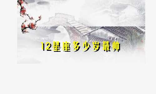 12星座多少岁最帅