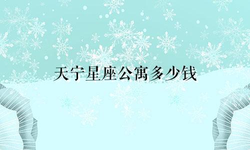 天宁星座公寓多少钱