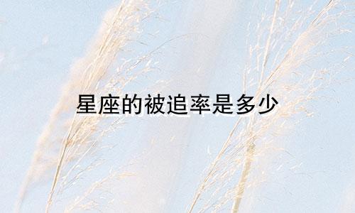 星座的被追率是多少