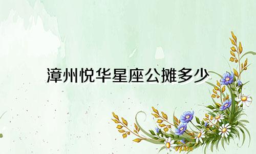 漳州悦华星座公摊多少