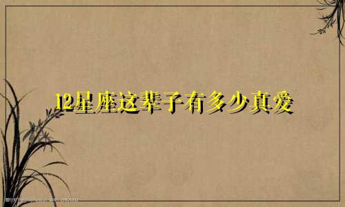 12星座这辈子有多少真爱