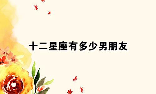 十二星座有多少男朋友