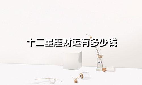 十二星座财运有多少钱