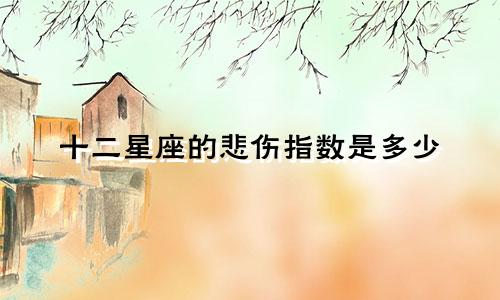 十二星座的悲伤指数是多少